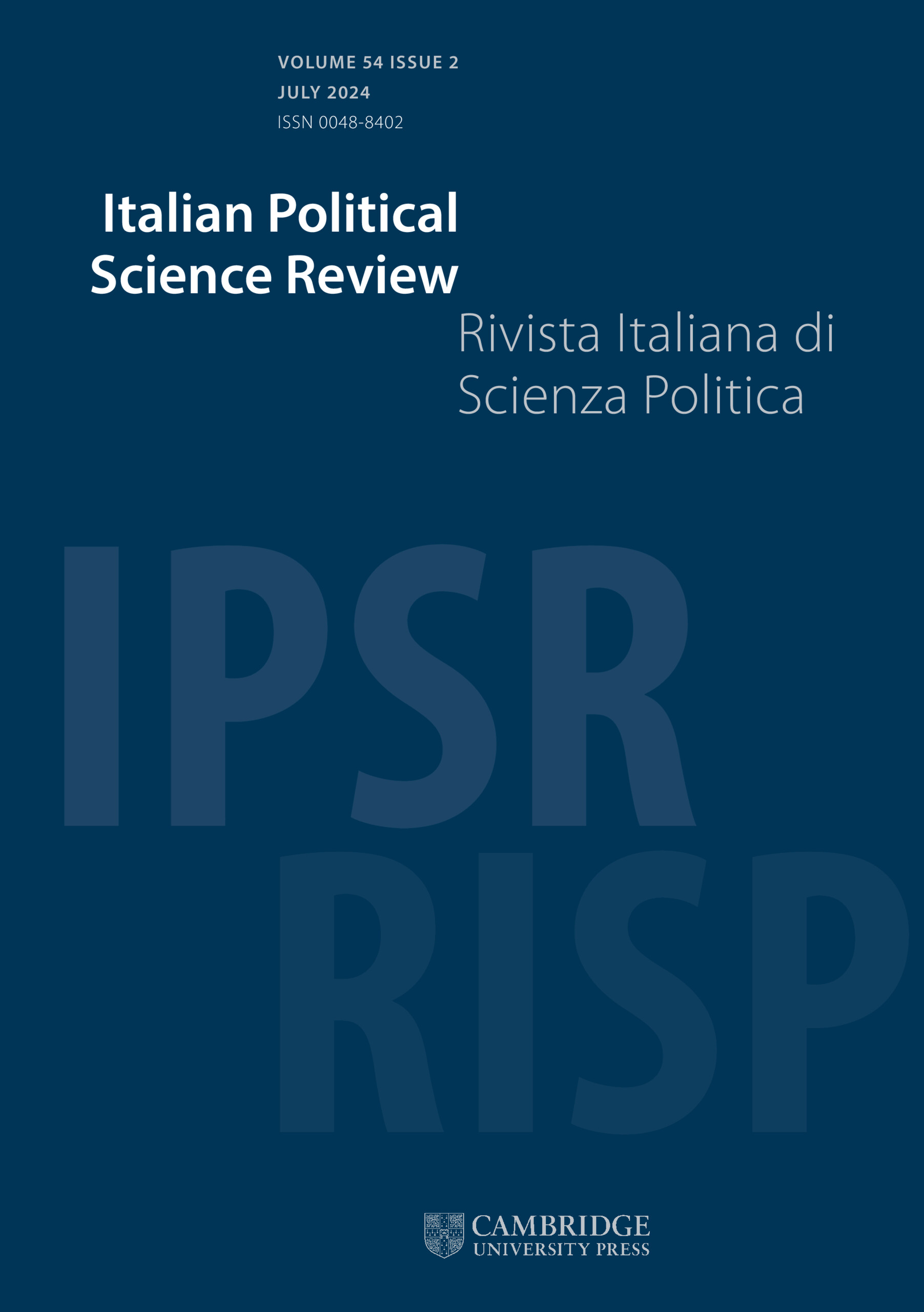 Italian Political Science Review / Rivista Italiana di Scienza Politica | Cambridge Core